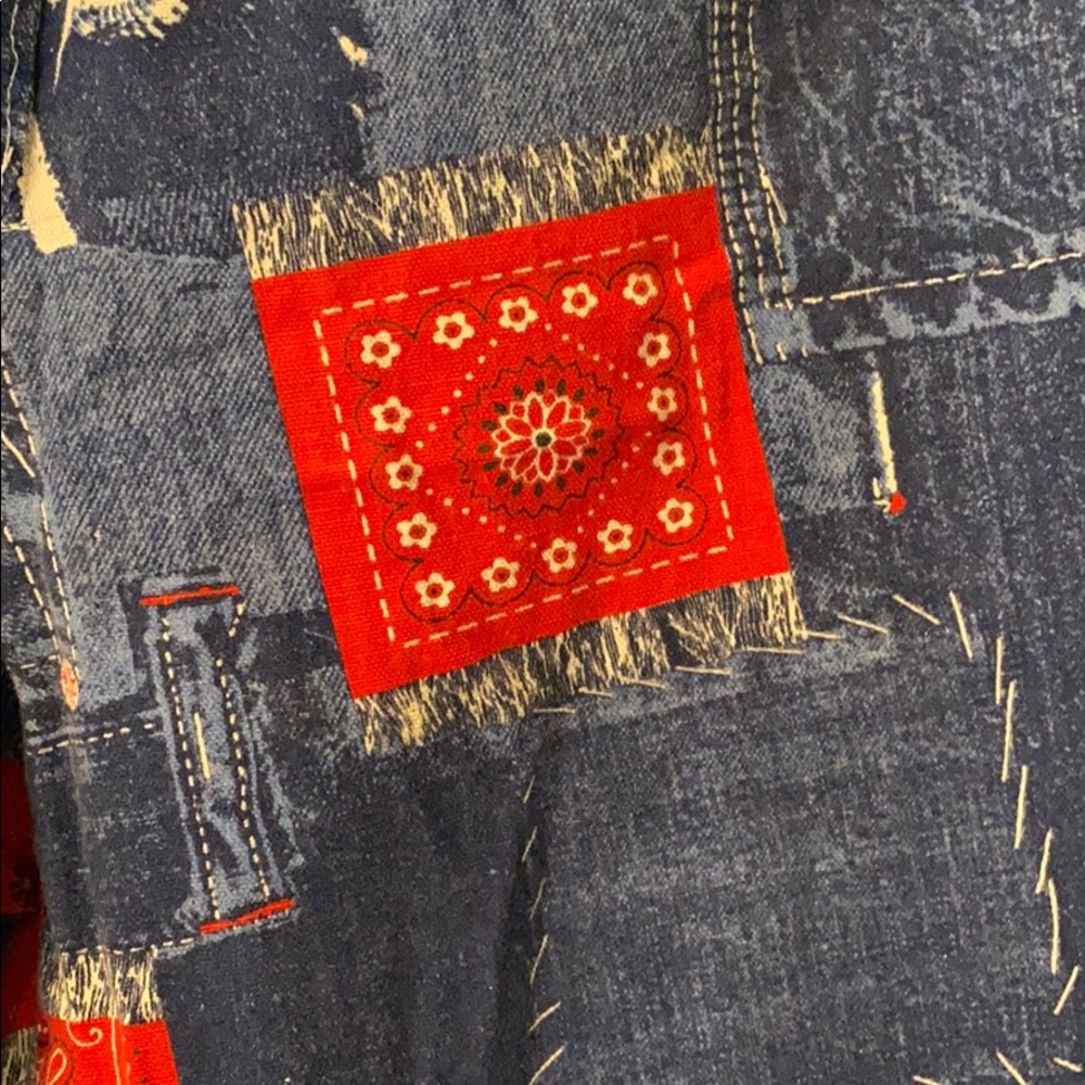 Wide Leg Patchwork Pants - image 3